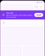 Mockup view of web app install banner at top of window
